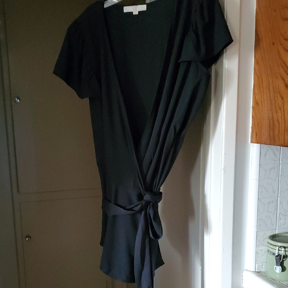 Elegant Black Wrap Blouse